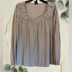 Gray Peasant Blouse